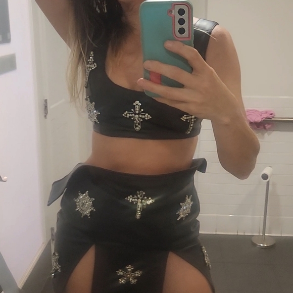 The Dolls House Gothic perfection Kourtney SET veg leather gothic glam set S xs - Picture 8 of 10